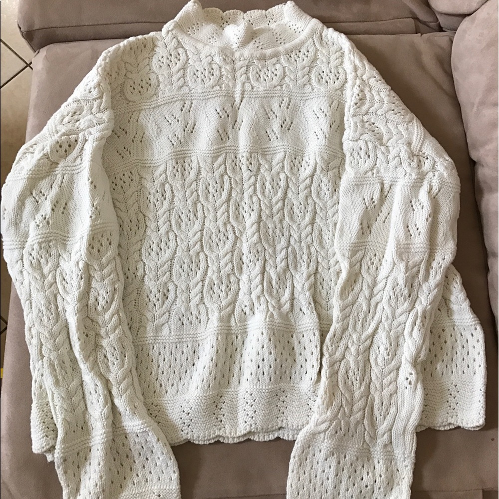 Mixxmix white lace sweater