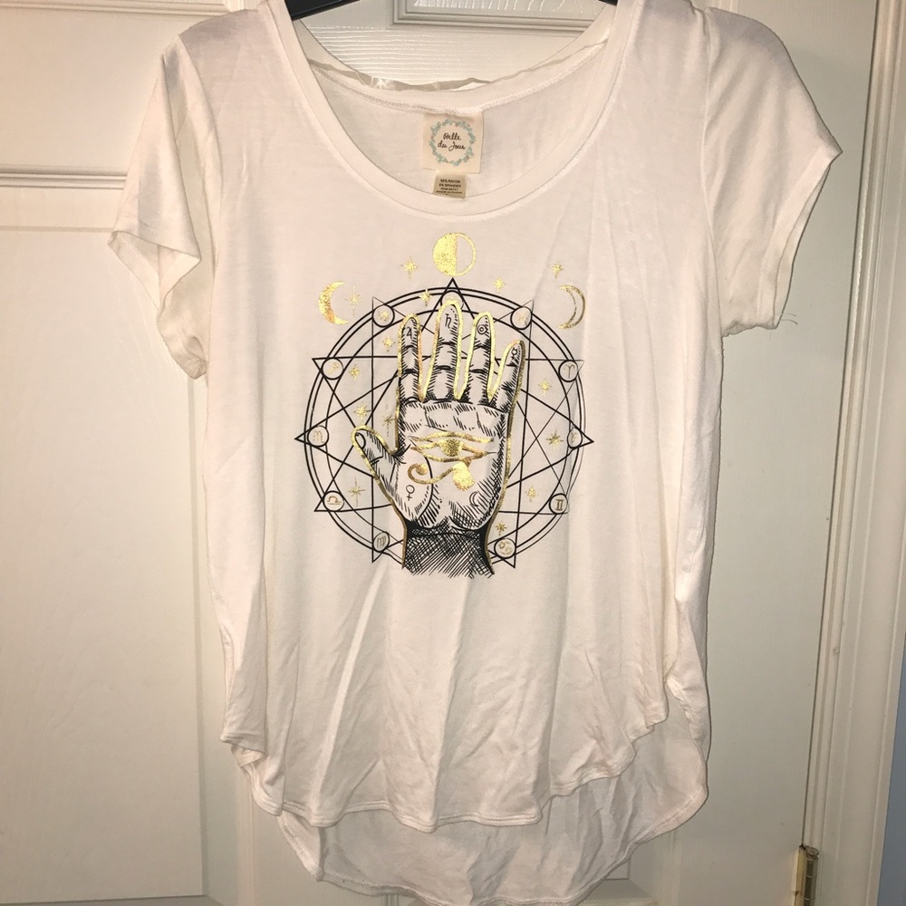 White and Gold Astrology Shirt
