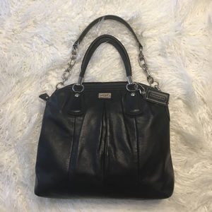Coach black leather shoulder bag