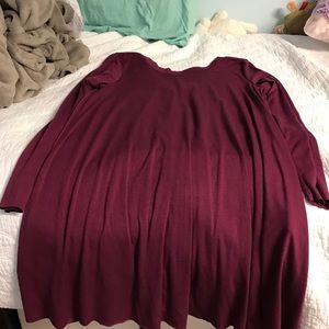 Burgundy long sleeve tee shirt dress