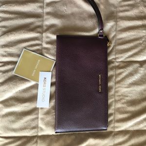 Michael Kors Burgundy Clutch - Never Used
