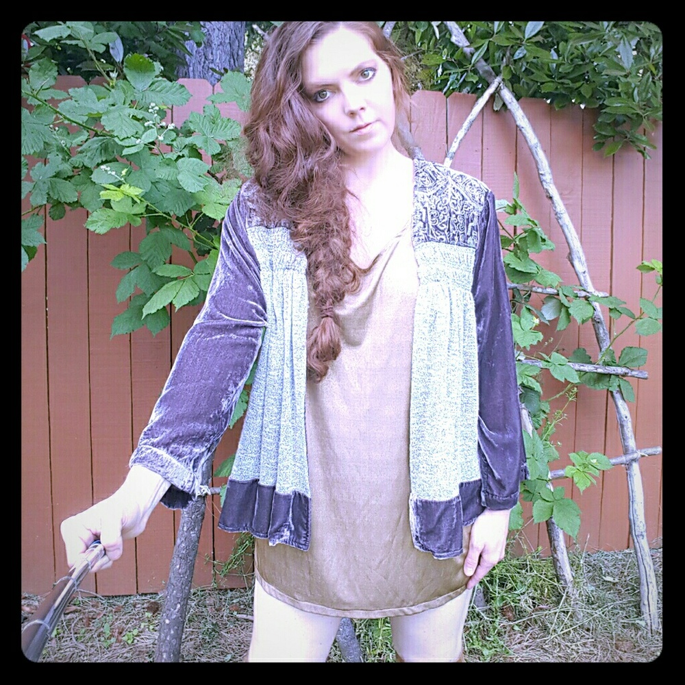 Unique velvet knit jacket
