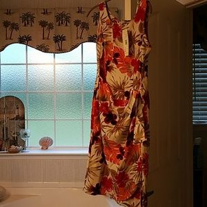Ladies tan floral dress
