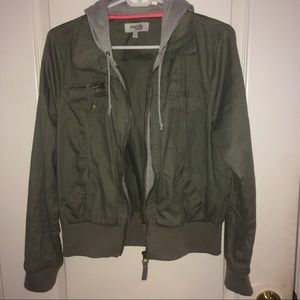 GENTLY USED!!! Olive green zip up hoodie