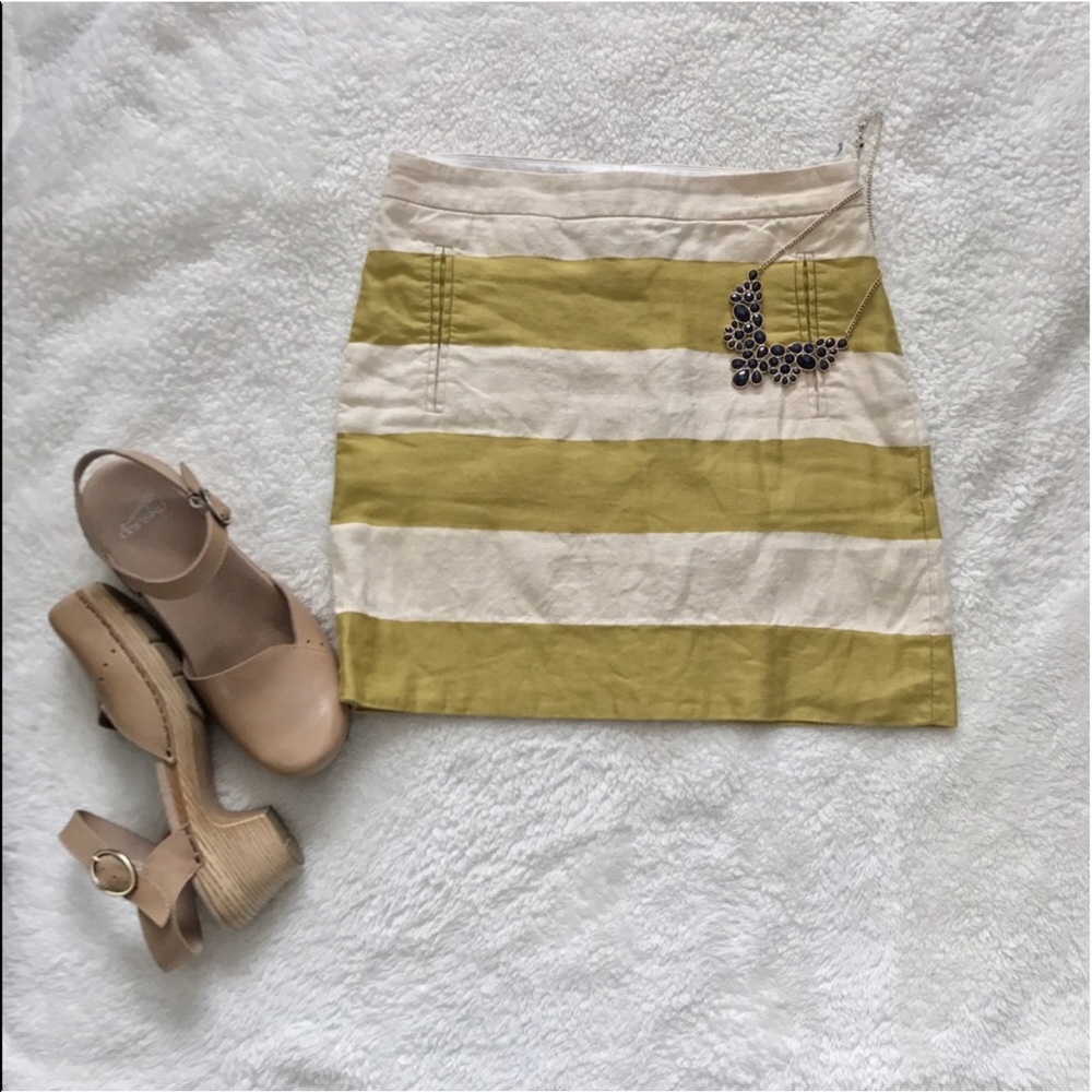 J. Crew striped linen skirt