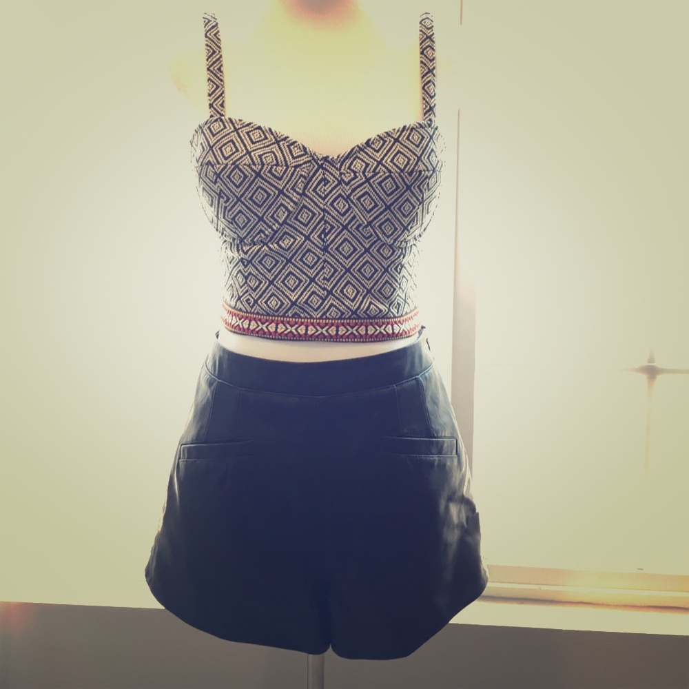 Vegan leather high waisted shorts Lovers + friends