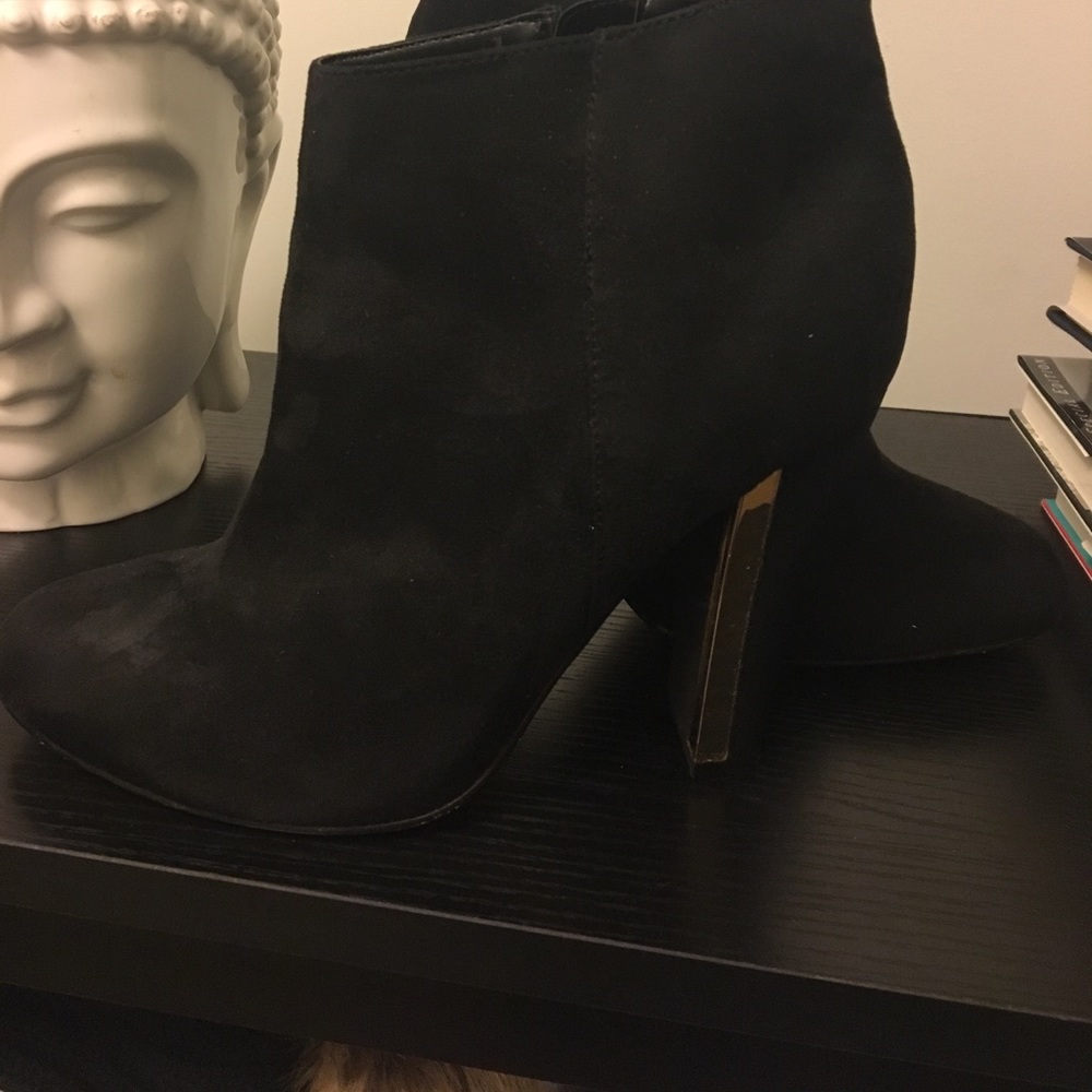 Black suede booties