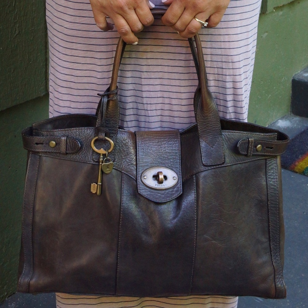 Fossil Vintage Reissue Dk Brown Leather Tote