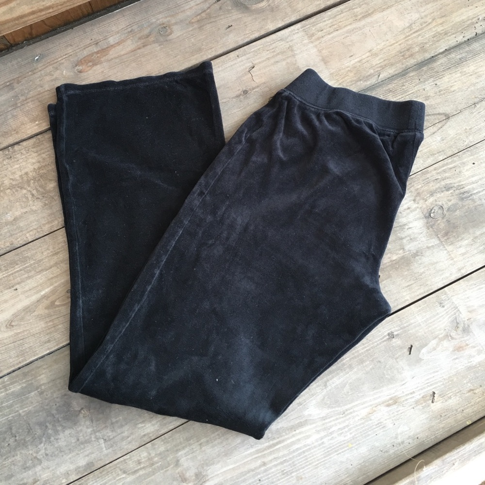 Black terry-cloth Pants