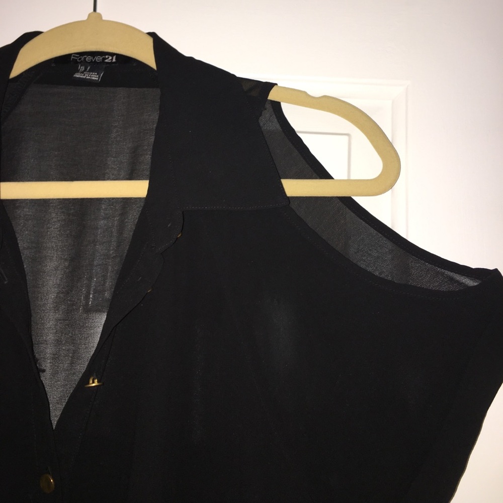 Sheer Cold-Shoulder Top - Picture 3 of 3