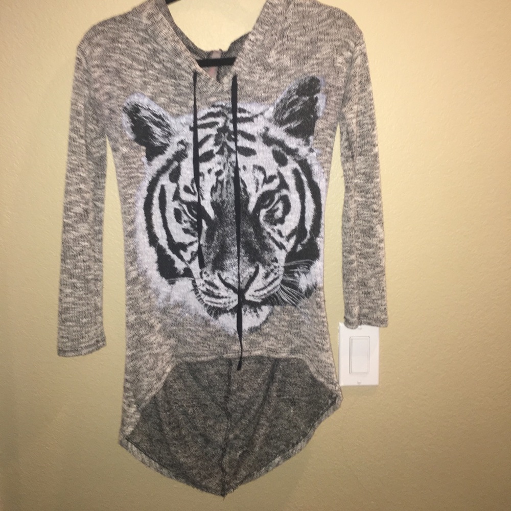 Grey tiger sweater hoodie