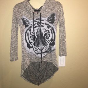 Grey tiger sweater hoodie