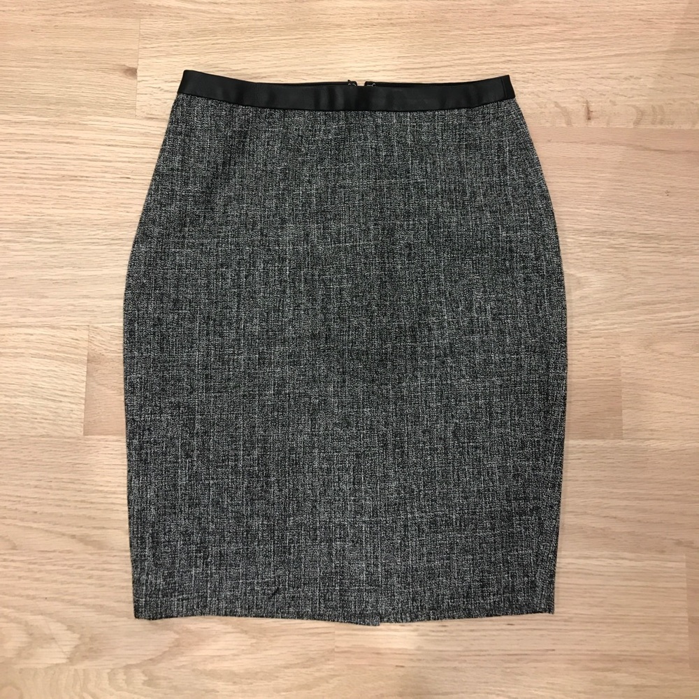 Ann Taylor Leather trim skirt