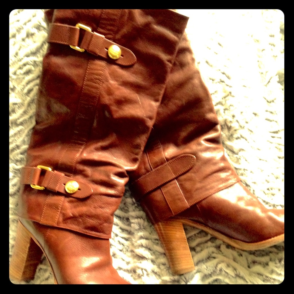 COACH, cognac brown boots