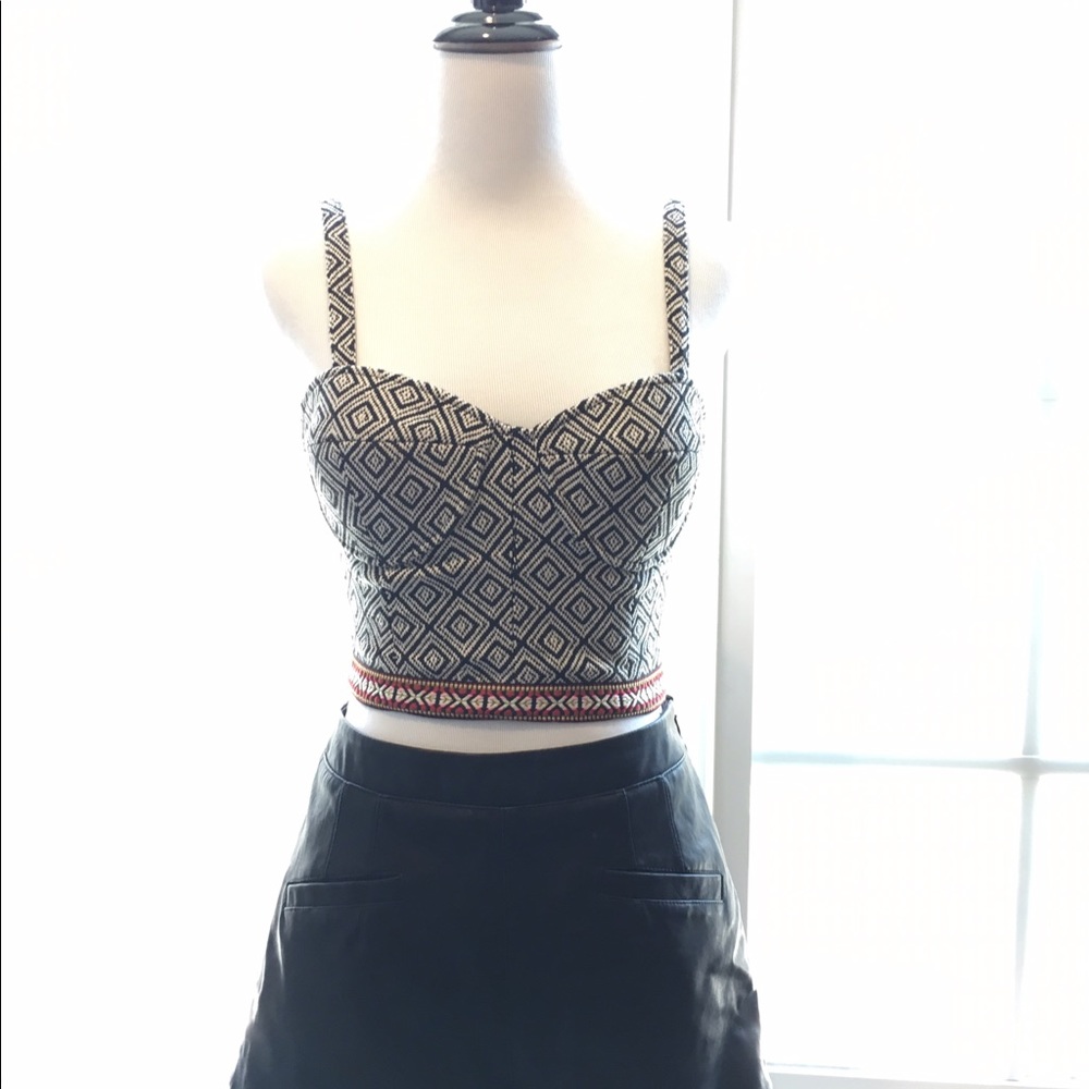 Lovers + Friends crop top tribal print