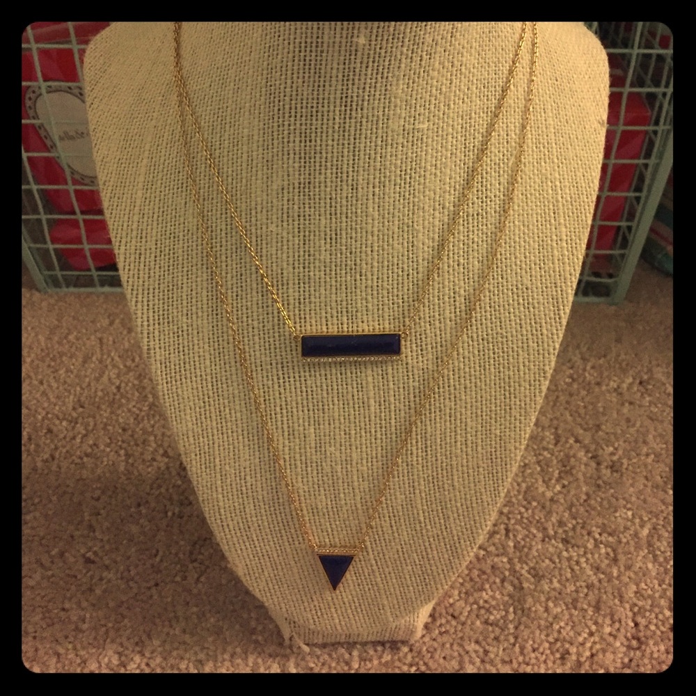 Stella and Dot necklace Blue and Gold