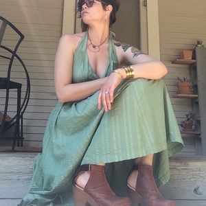 Mint green Marilyn Monroe style halter dress