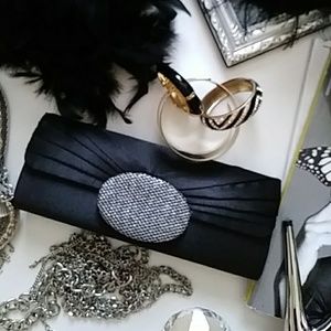 Black Satin Evening Clutch/Purse Black Satin Evening Clutch/Purse