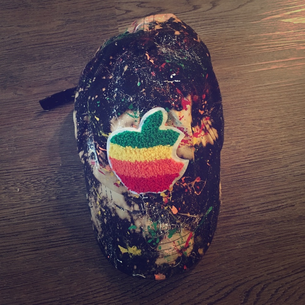 Bleached Splatted Apple Patched Dad Hat!