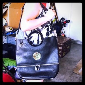Black big purse with handles