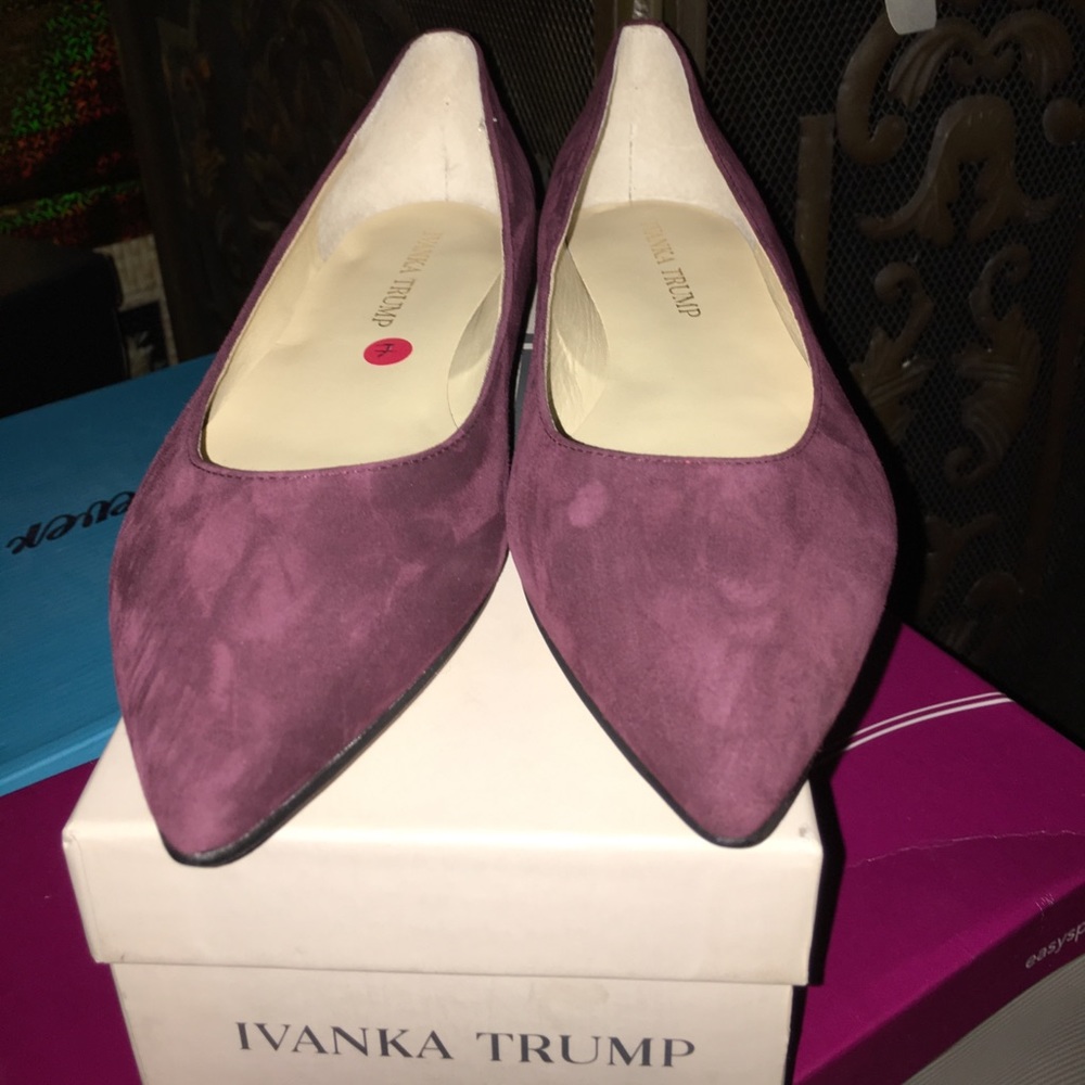 Ivanka Trump Dark Red Suede Flats