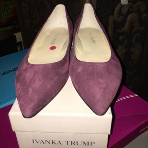 Ivanka Trump Dark Red Suede Flats