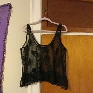 Skull lace top