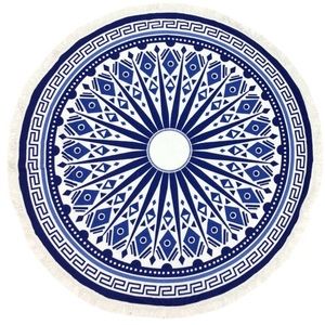 Circular Blue Patterned Beach Towel