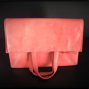 Maison Margiela leather shopper clutch STAINED