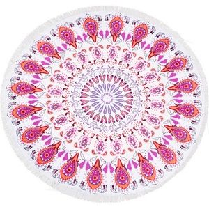 Circular Pink Patterned Beach Towel