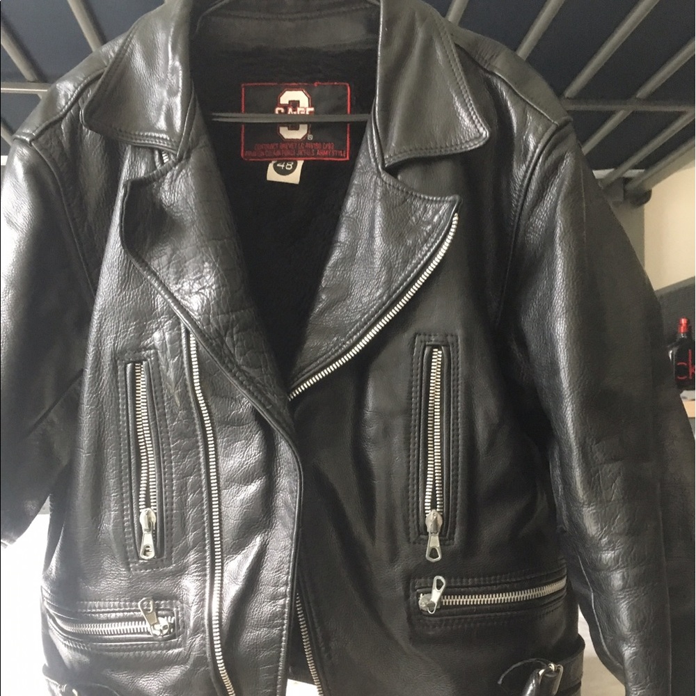 Black leather jacket
