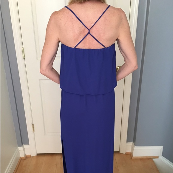 Rory Beca Tania Cross Back Maxi Dress in Blue - Picture 2 of 4