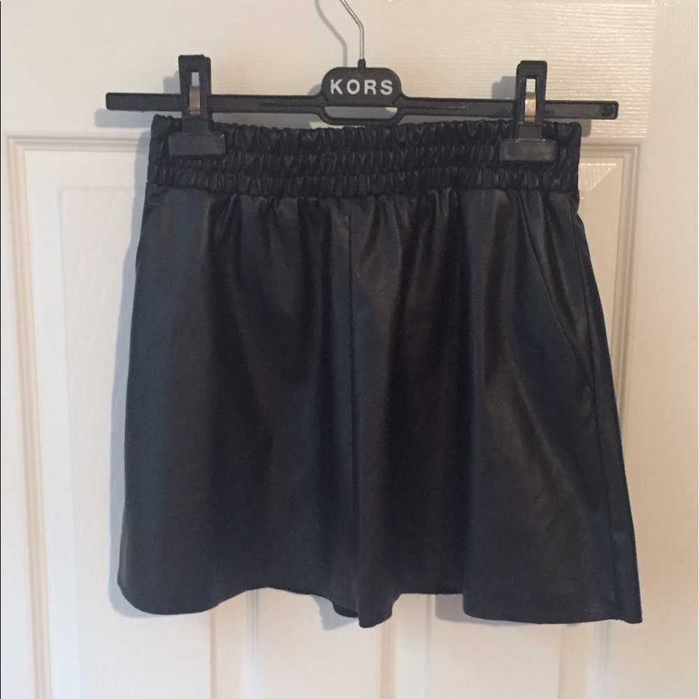 Black Vegan Leather Mini Skirt