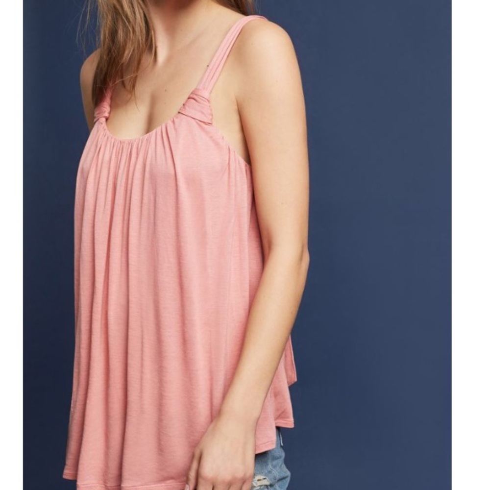 Vanessa Virginia Knotted Scoop Neck Tank Top