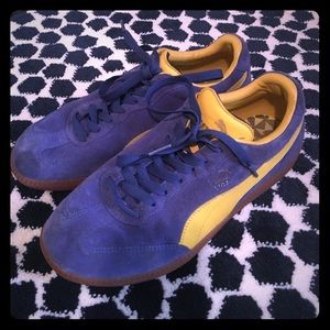 Puma sneakers blue and yellow for indoor soccer