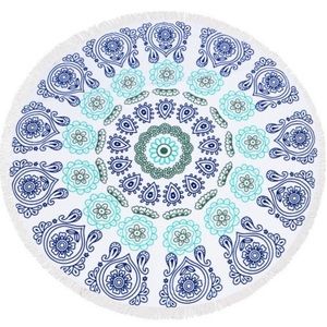Circular Blue Pastel Patterned Beach Towel