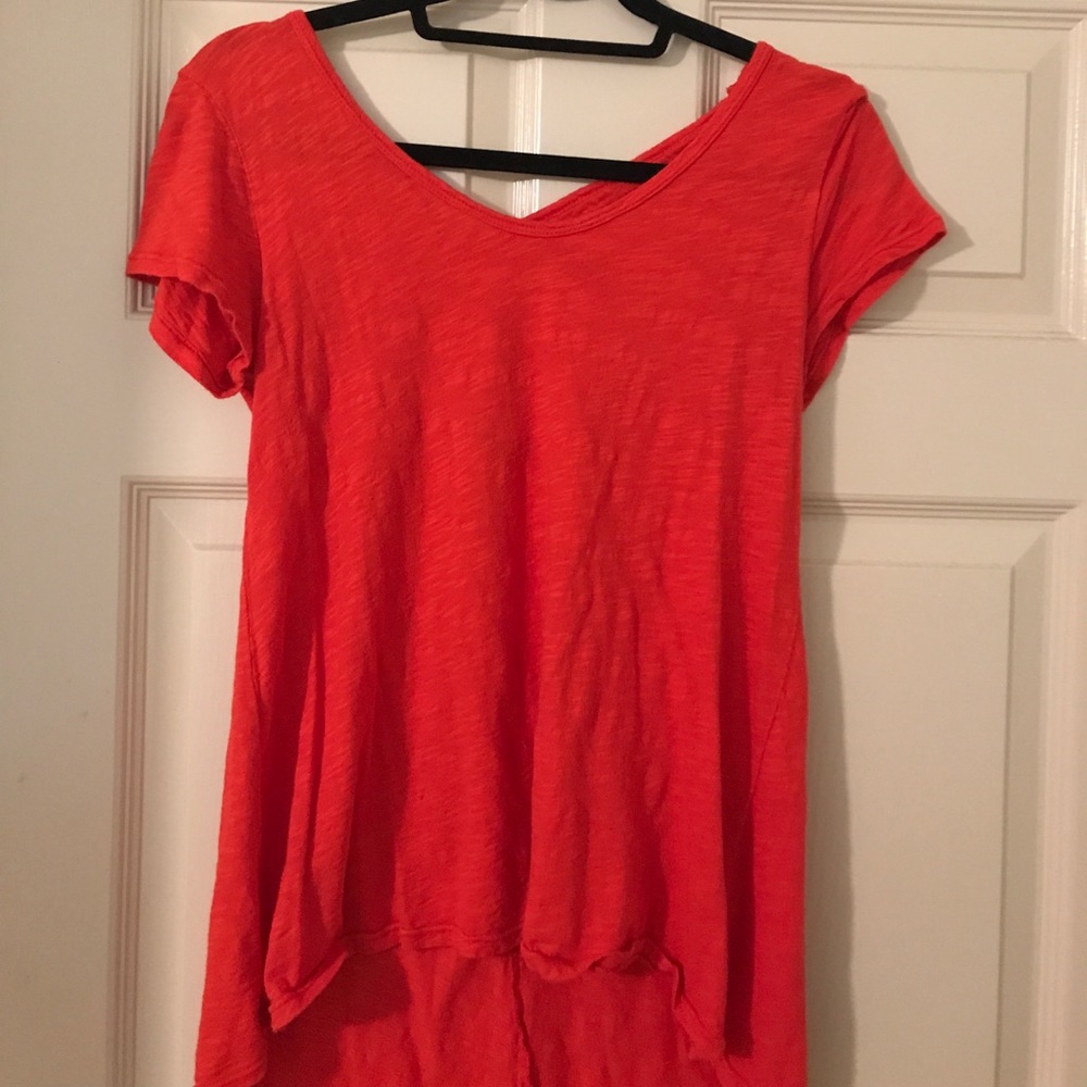 Anthropologie red shirt