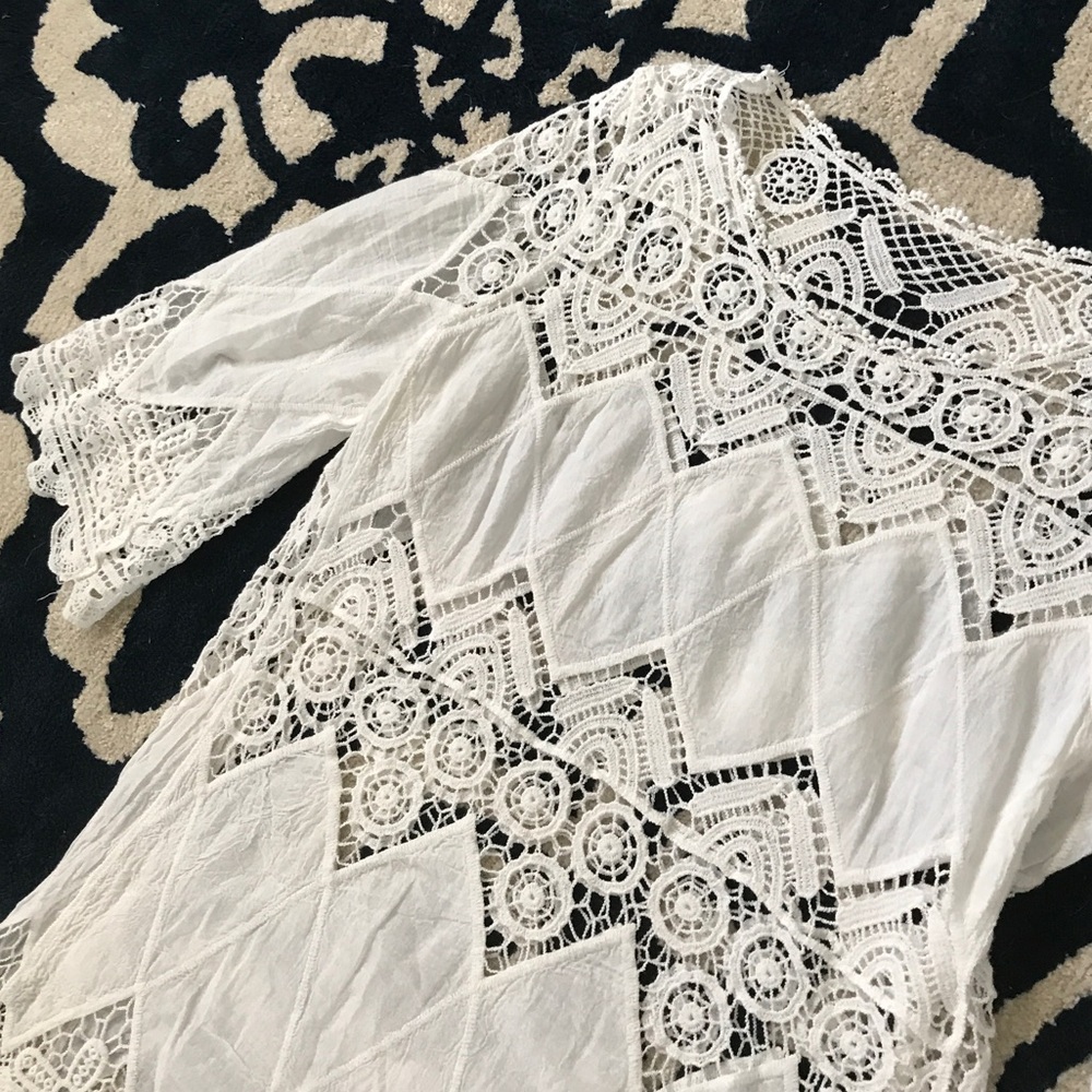 NWOT Cover-Up Tunic Dress Embroidery Cotton Boho - Picture 8 of 8