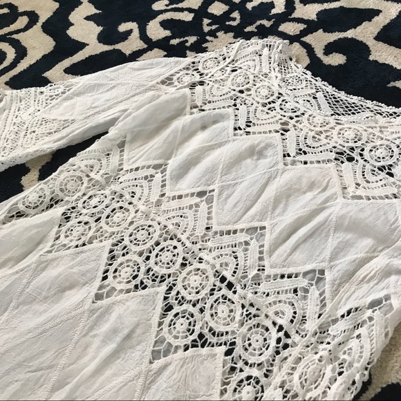 NWOT Cover-Up Tunic Dress Embroidery Cotton Boho - Picture 6 of 8