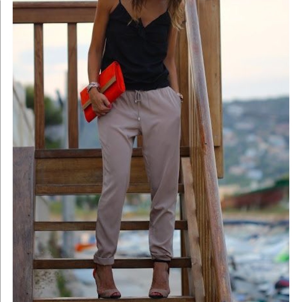 Dark khaki harem pants