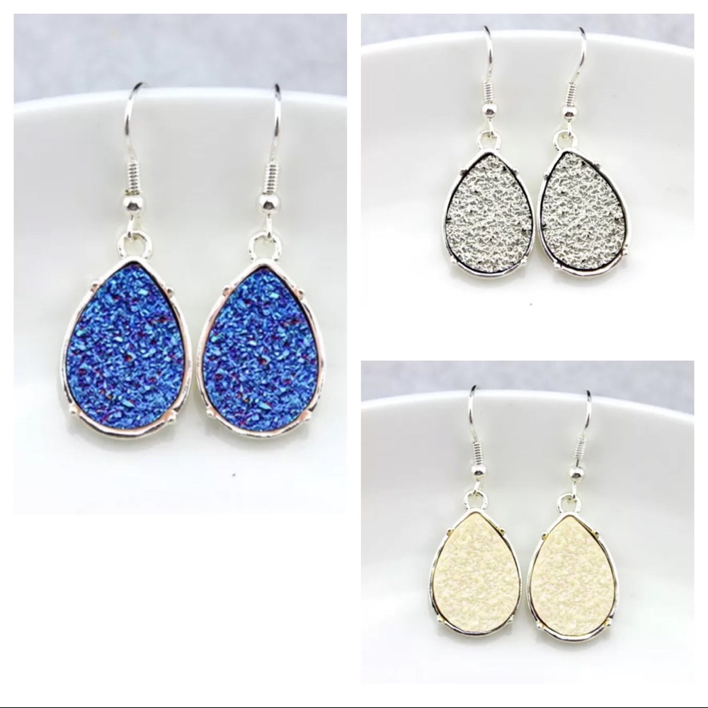 🔴🆕Teardrop Druzy Dangle Earrings