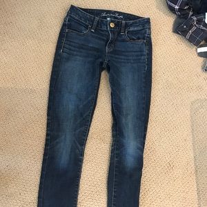 Dark wash skinny jeans