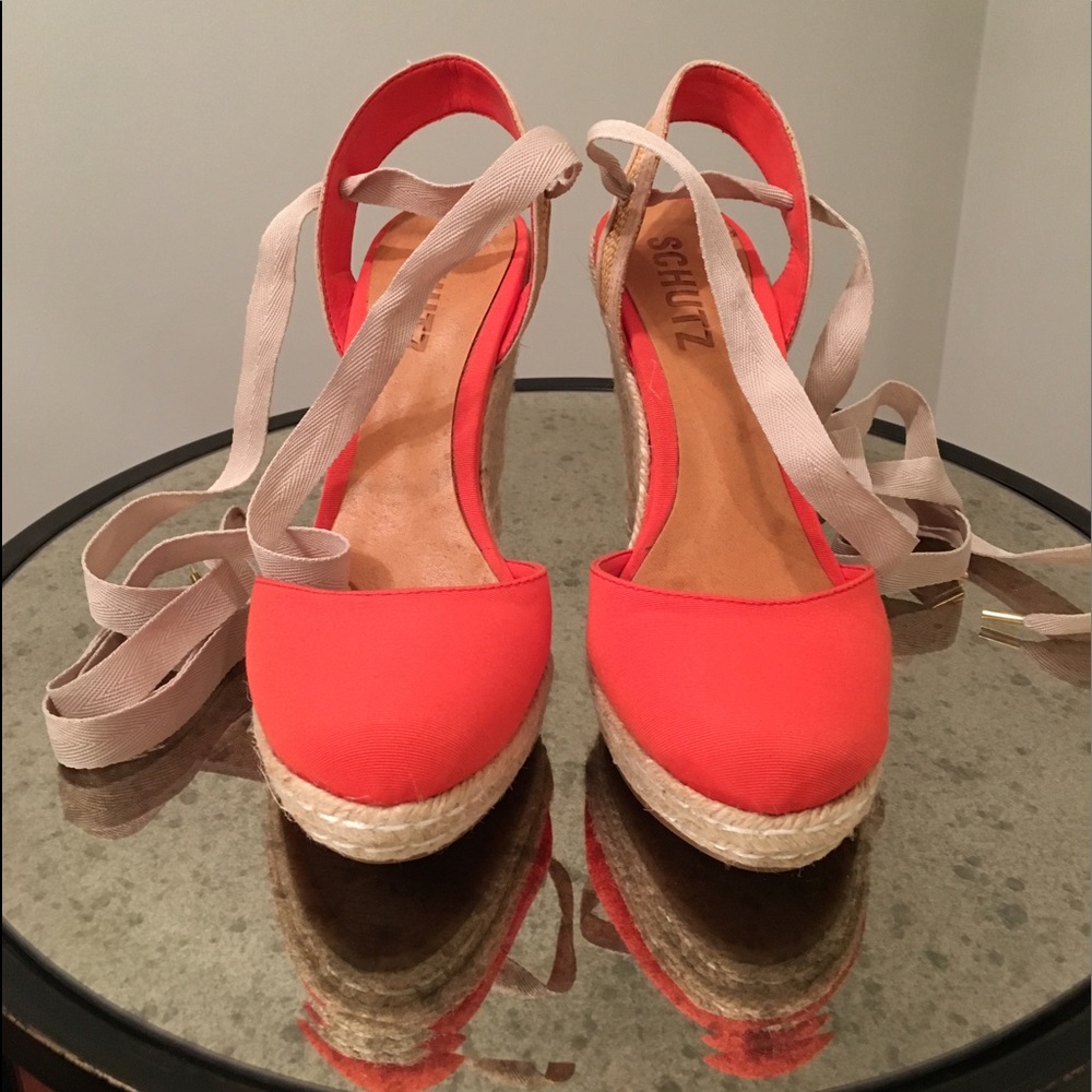 SCHUTZ Espadrilles. CORAL red. BRAND NEW.