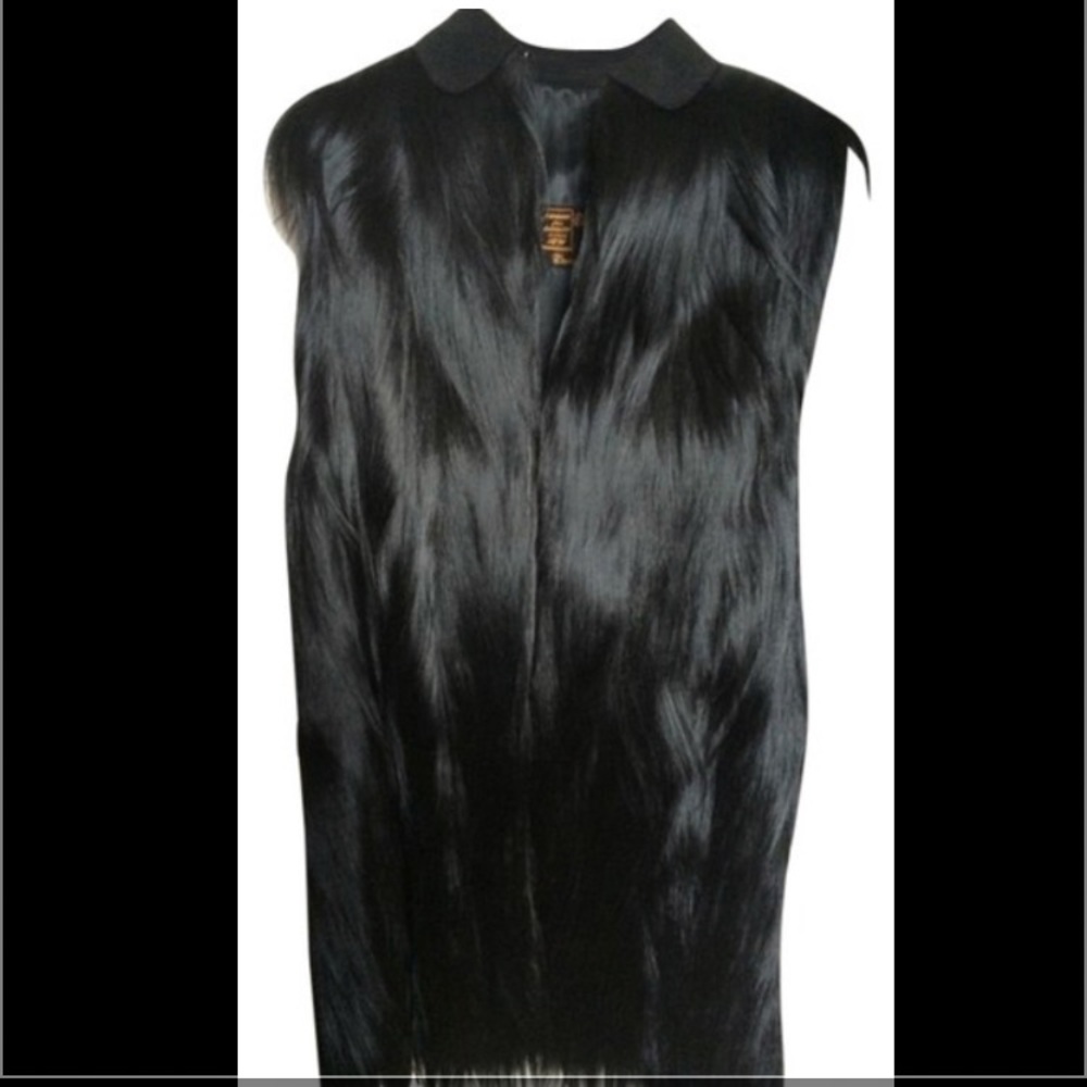 Long Hair Fur Vest Coat Small