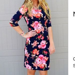 NWOT Fitted Floral Midi Dress