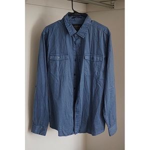 Oversized denim button up shirt