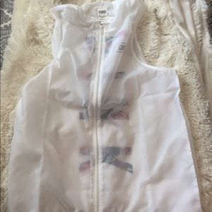 PINK sheer vest w/hood. Size XS
