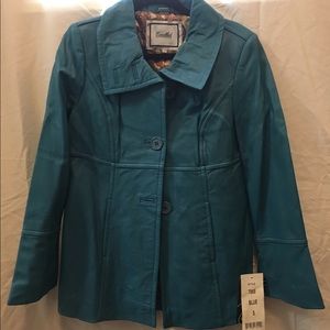 Excelled Women's Leather Shawl Collar Jacket