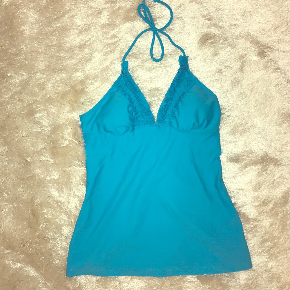 Hula Honey Ruffle Halter Tankini Top Size M