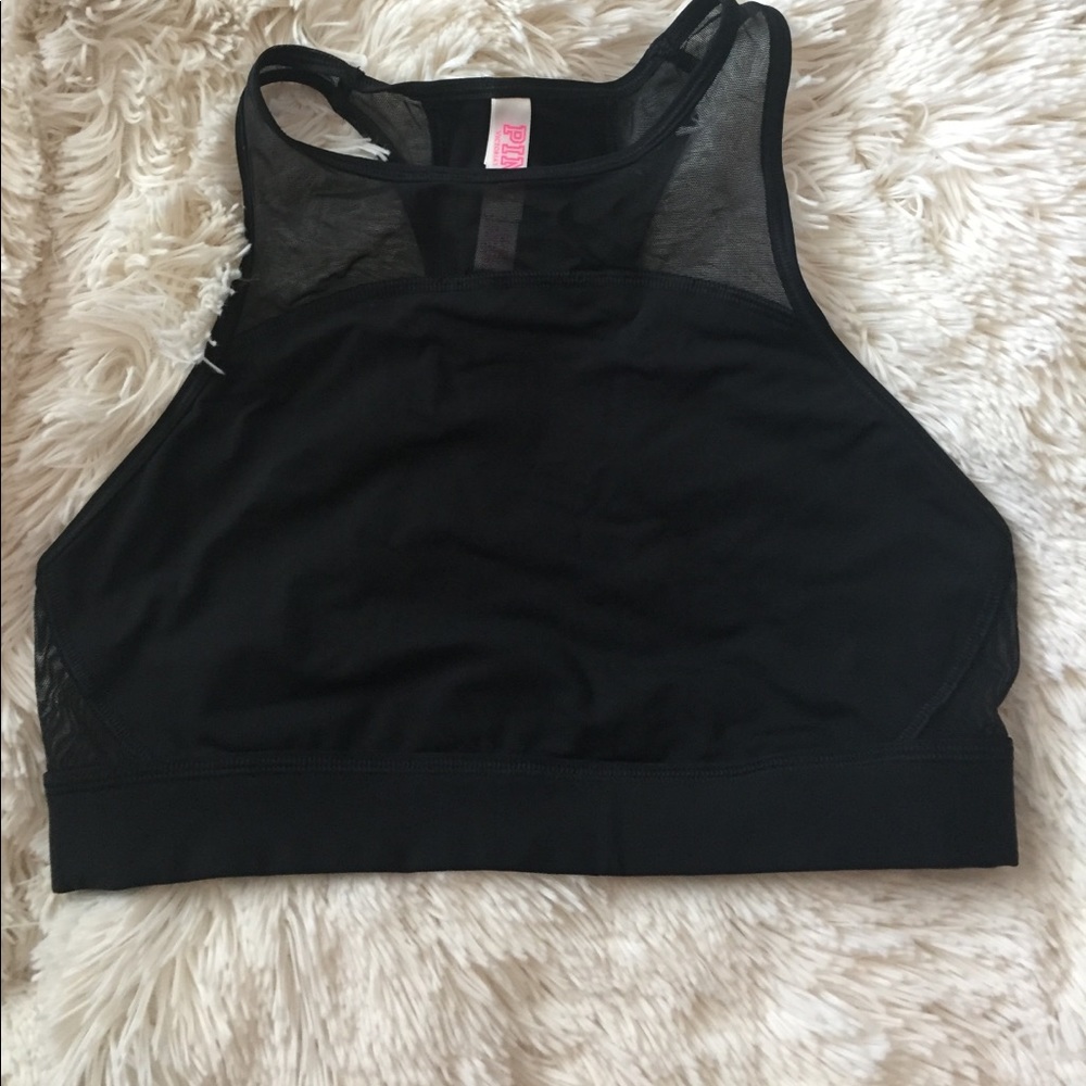 High neck PINK sports bra. Size M